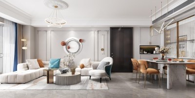 简欧客餐厅3D模型下载